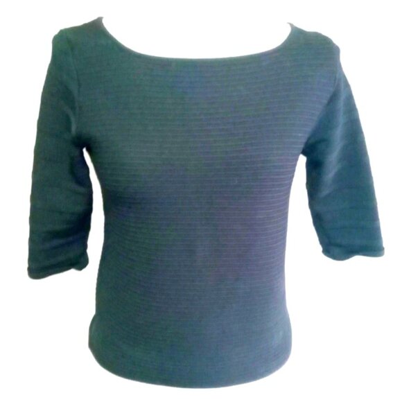 Ivanka Trump Tops - Ivanka Trump Black Ribbed Women's Shirt Golden Zipper Mid Sleeve Woman Formal